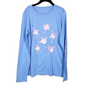 CrewCuts Girls Ballet Flamingo Print Long Sleeve Cotton Tee Size Large 10-11